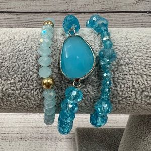 Blue Agate Bracelet Set (154)